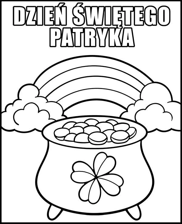 dzien swietego patryka malowanka tecza zloto