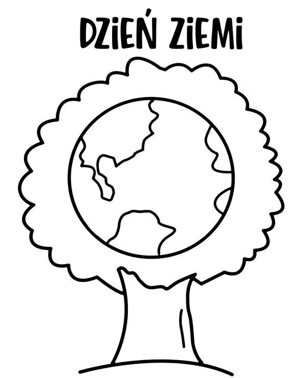 dzien ziemi kolorowanka drzewo