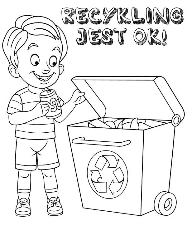 dzien ziemi kolorowanka recycling