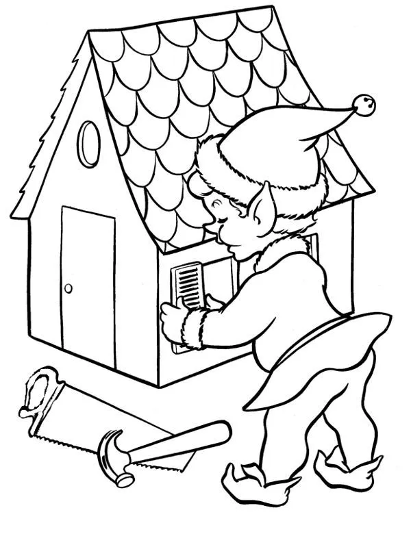 elf mikolaja kolorowanka