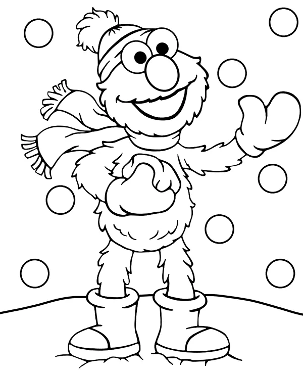 elmo i snieg kolorowanka