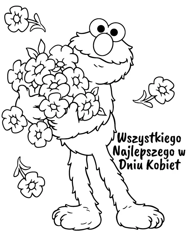 elmo kolorowanka na dzien kobiet