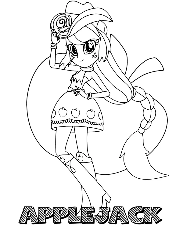 equestria girls applejack malowanka