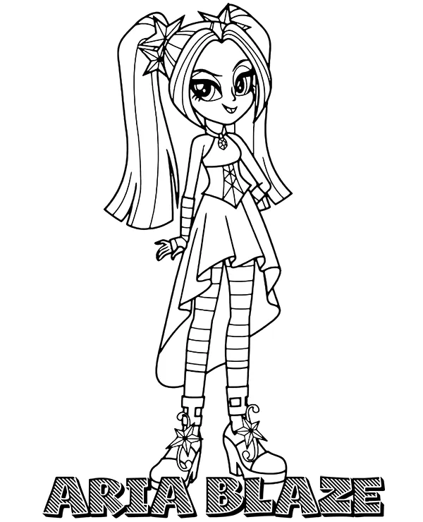 equestria girls aria blaze kolorowanka
