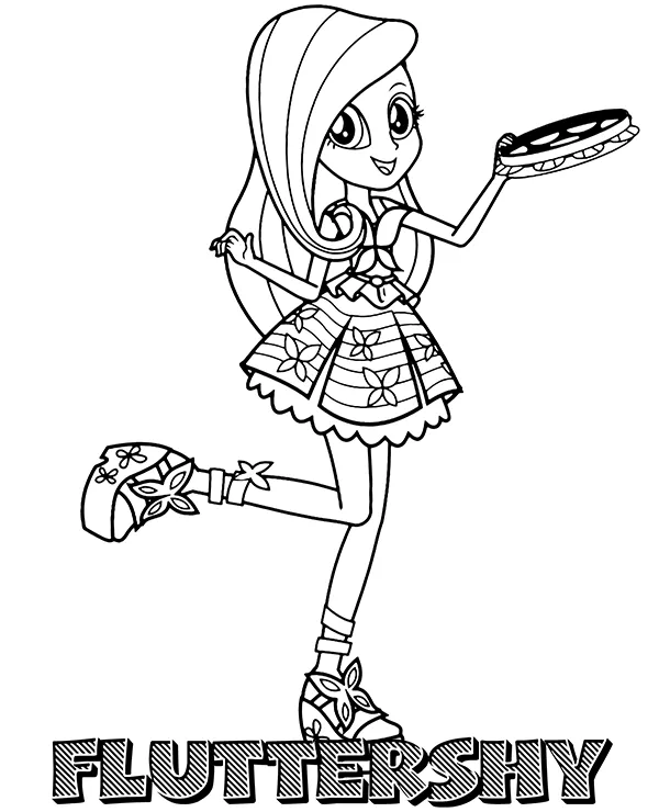 equestria girls fluttershy kolorowanka