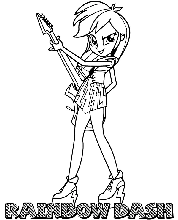 equestria girls rainbow dash kolorowanka