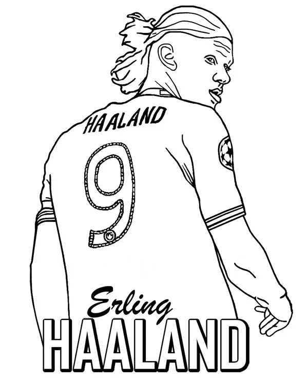 erling haaland kolorowanka do druku