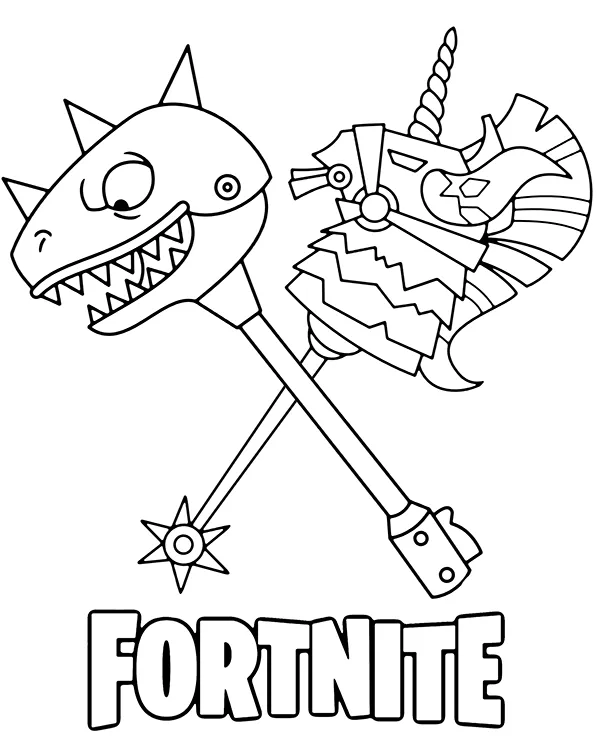 fortnite kolorowanka do wydruku dwie bronie