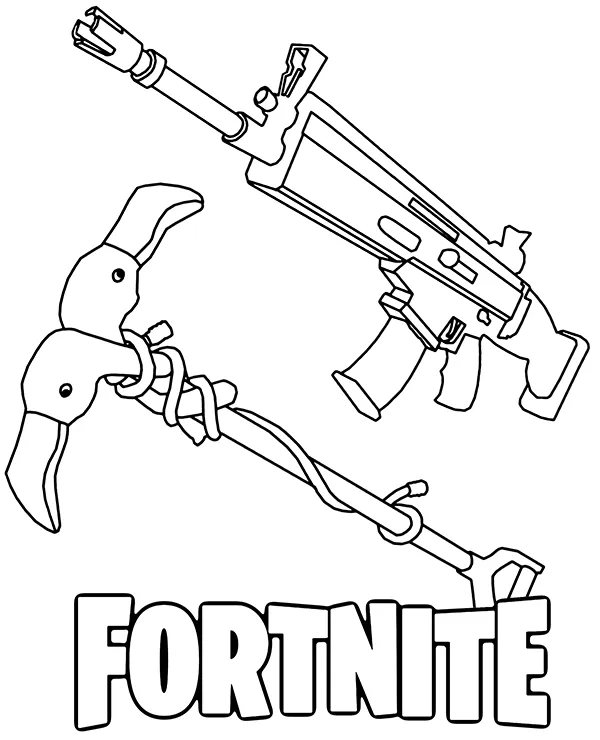 fortnite kolorowanka do wydruku dwie popularne bronie