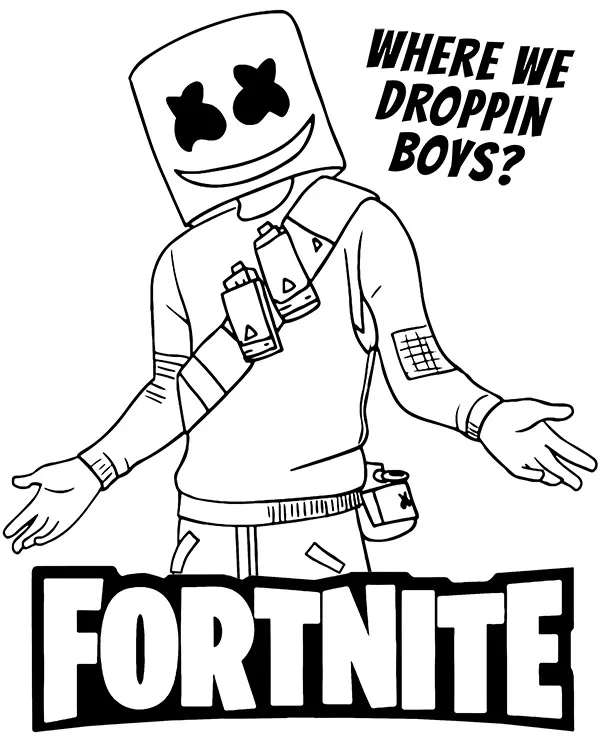 fortnite kolorowanka where we droppin boys