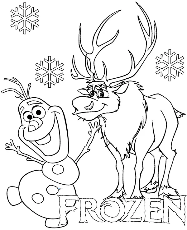 frozen olaf sven kolorowanka