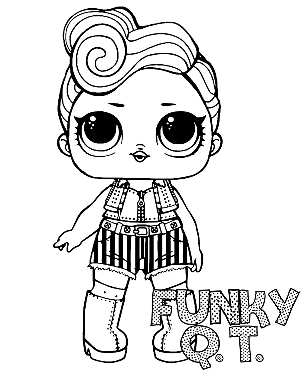 funky qt lalka lol surprise kolorowanka