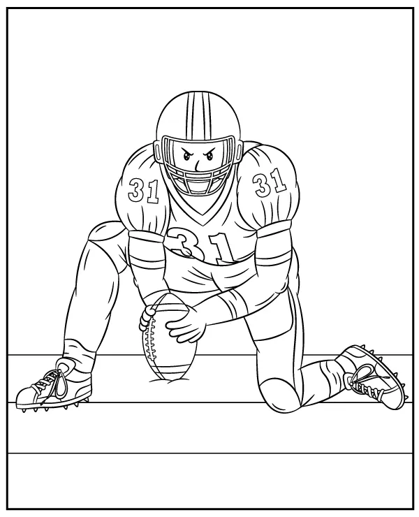 futbolista z pilka kolorowanka nfl