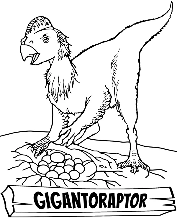 gigantoraptor kolorowanka do druku