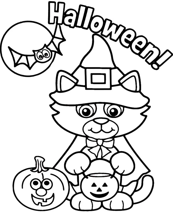 halloween kartka kolorowanka nietoperz