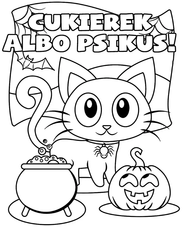 halloween kolorowanka cukierek albo psikus