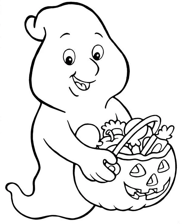 halloween kolorowanka latwa dla dzieci duszek