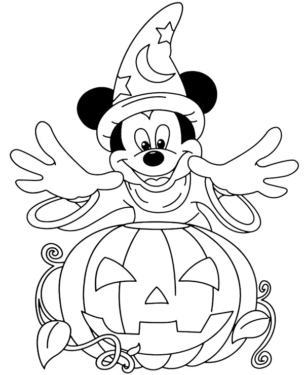 halloween kolorowanka minnie dynia