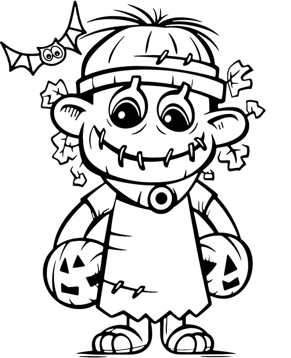 halloween kolorowanka nietoperz zombie