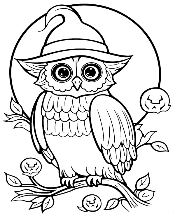 halloween kolorowanka sowa