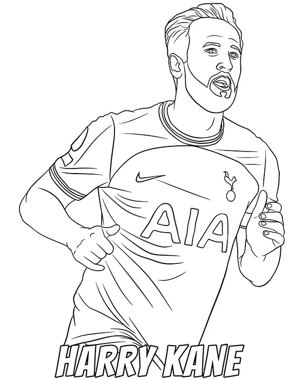 harry kane pilka nozna kolorowanka