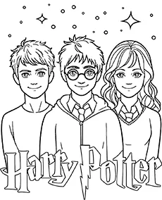 harry potter kolorowanka hermione harry ron