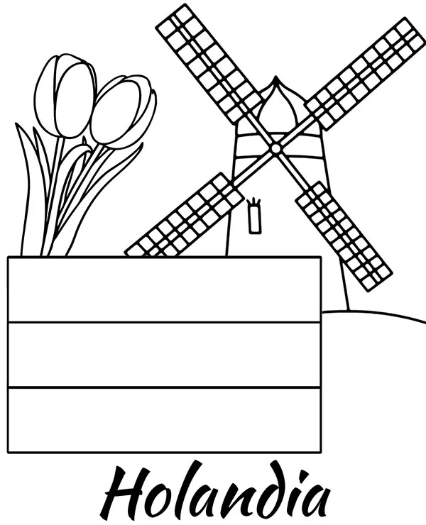 holandia flaga tulipany malowanka