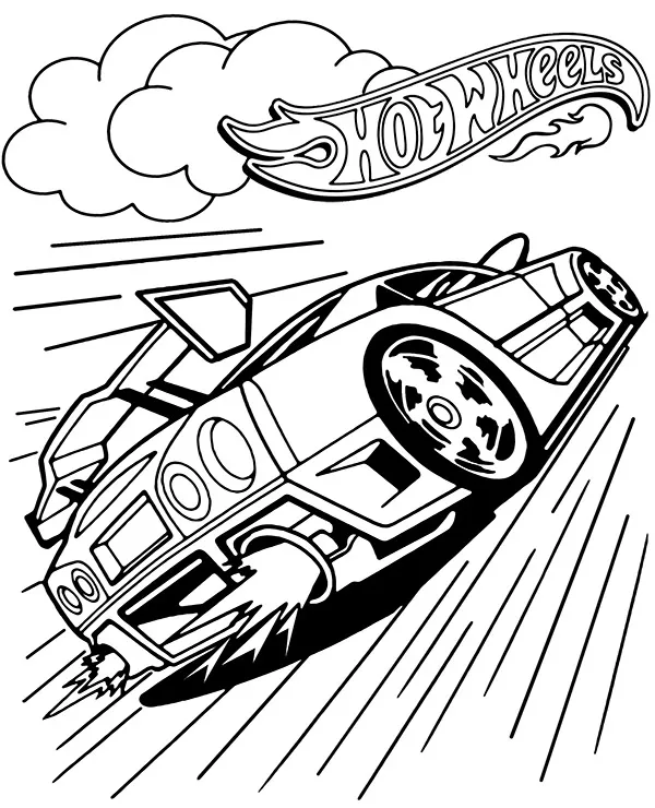 hot wheels kolorowanka tyl samochodu