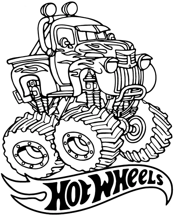 hot wheels monster truck kolorowanka