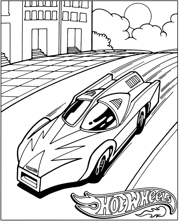 hot wheels wyscigowka w miescie kolorowanka