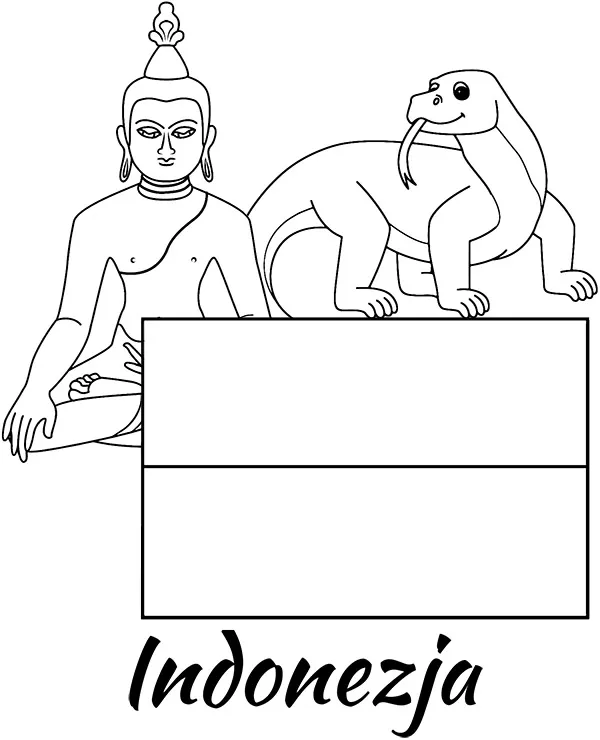 indonezja flaga kolorowanka