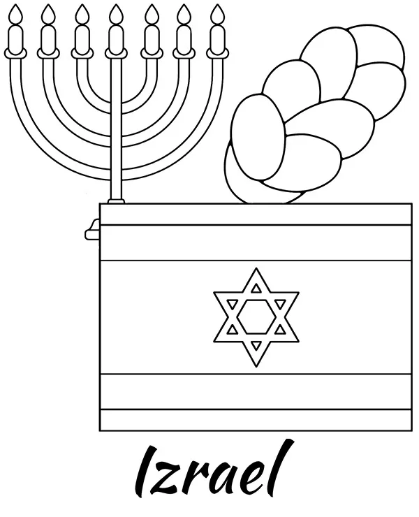 izrael flaga kolorowanka