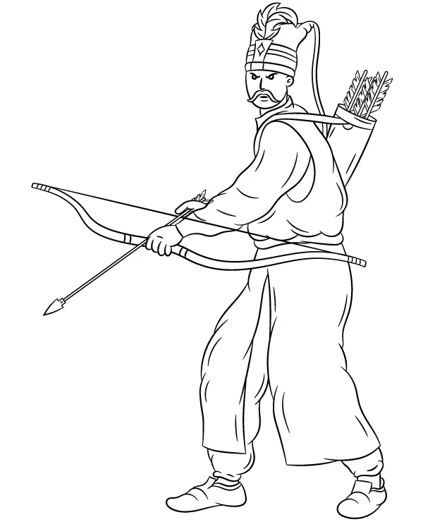 janczar lucznik kolorowanka