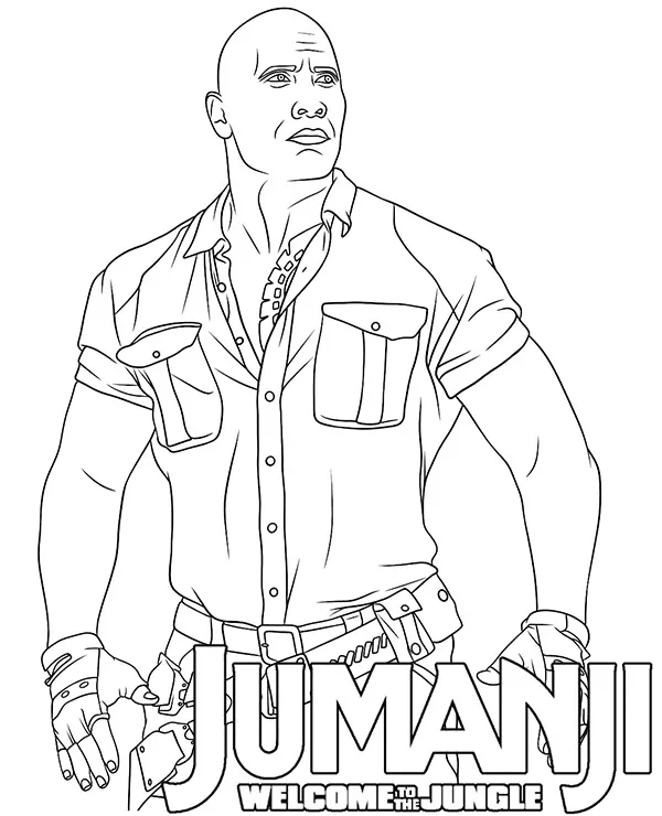 jumanji kolorowanka dwayne johnson