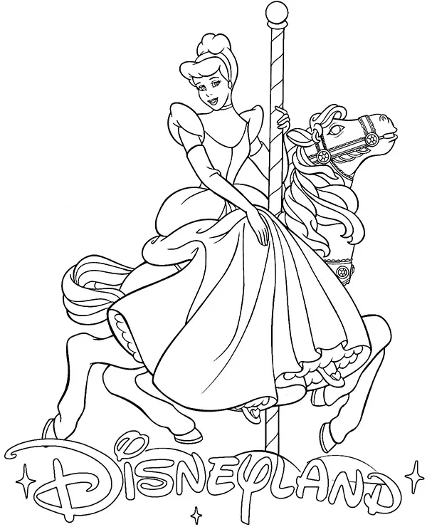karuzela ksiezniczek kolorowanka disneyland