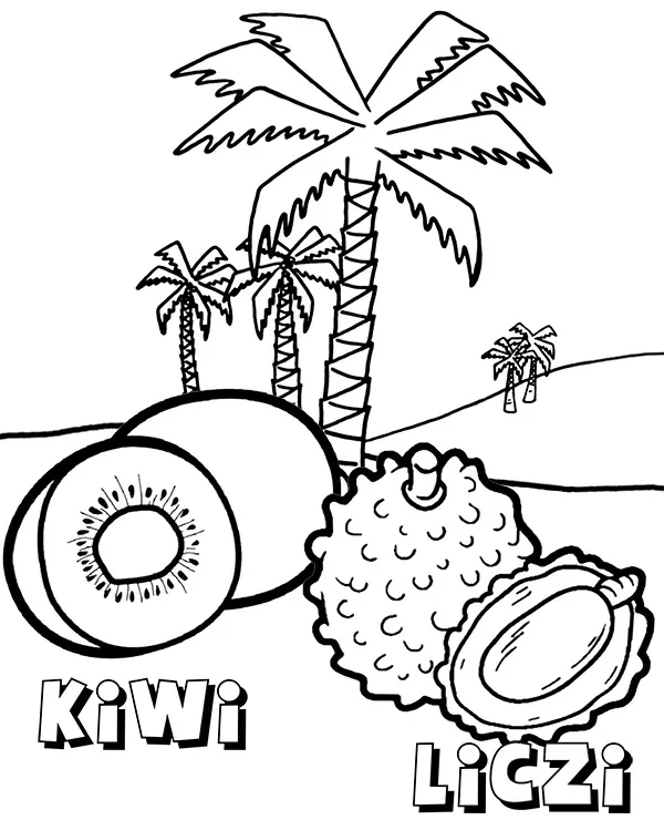 kiwi liczi kolorowanka
