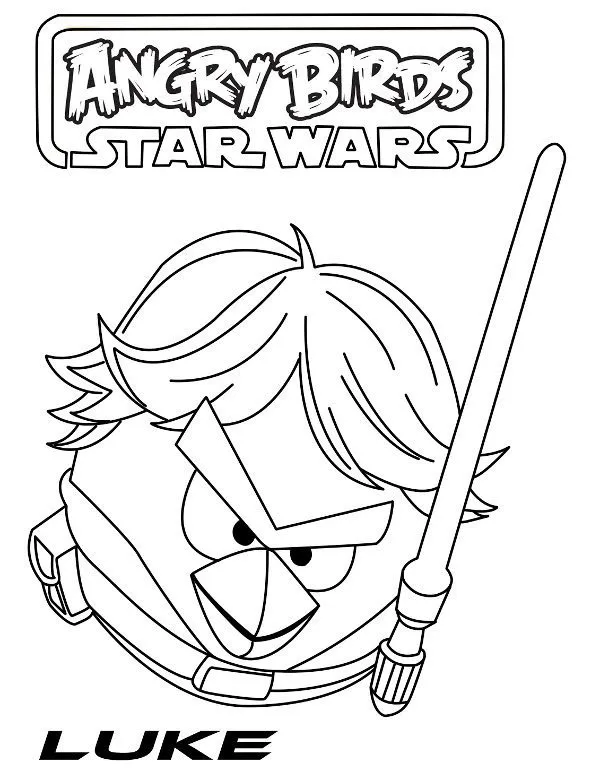 kolorowanka angry birds luke skywalker