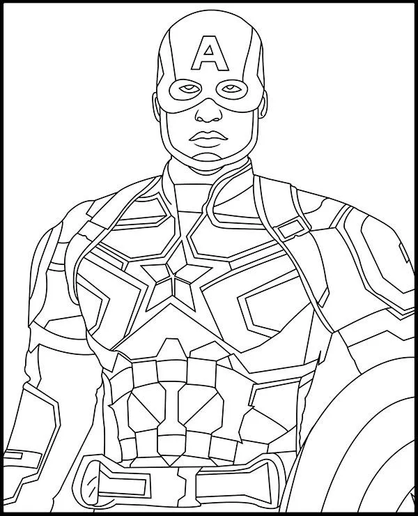 kolorowanka avengers kapitan ameryka