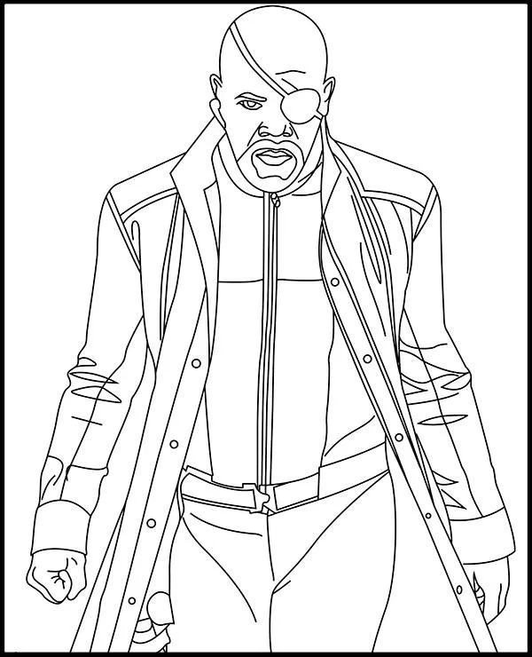 kolorowanka avengers nick fury