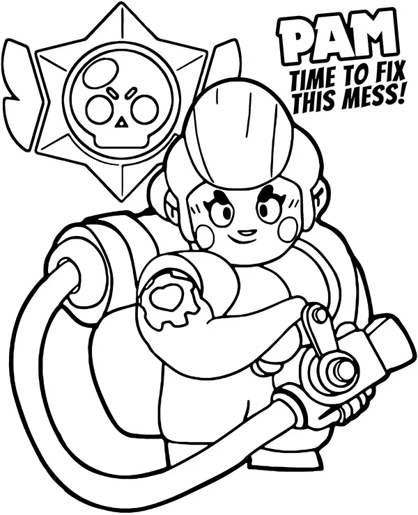 kolorowanka brawl stars pam
