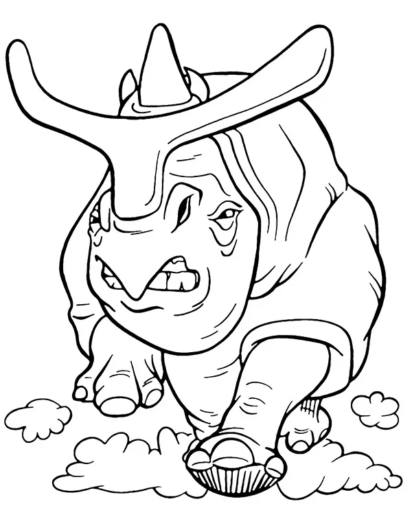 kolorowanka dinozaury megacerops