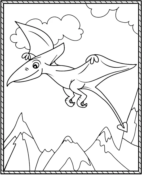 kolorowanka dinozaury pterodaktyl