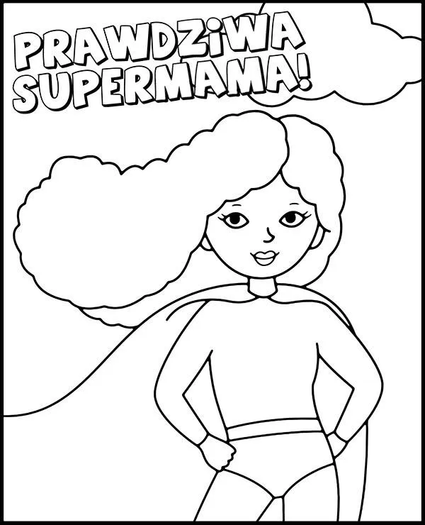 kolorowanka dzien mamy supermama