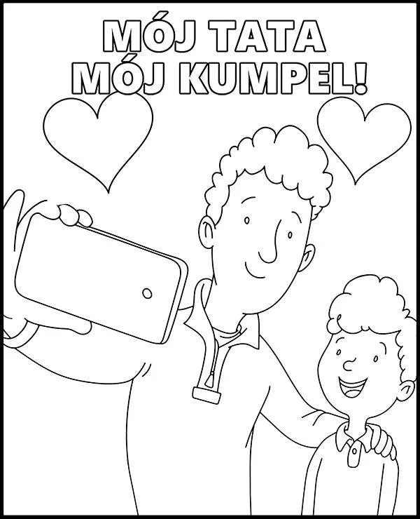 kolorowanka dzien ojca selfie