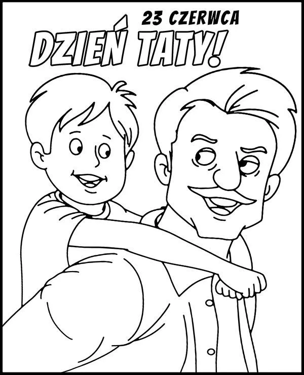 kolorowanka dzien ojca z synem