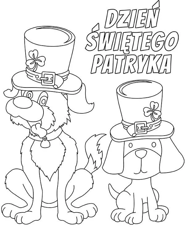 kolorowanka dzien swietego patryka psy
