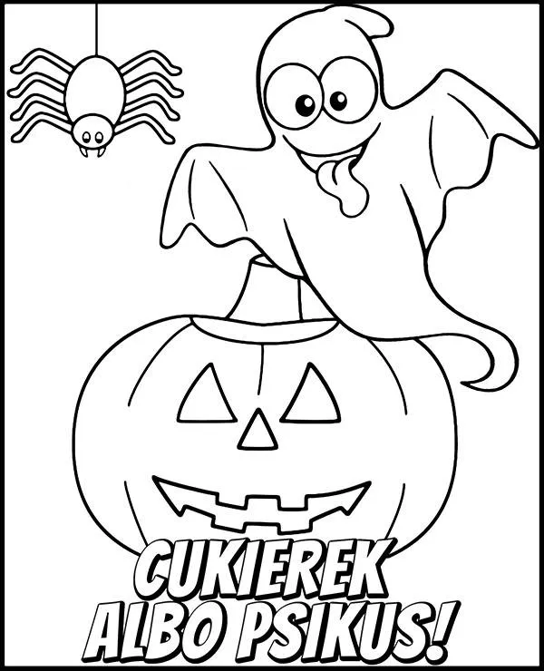 kolorowanka halloween duch dynia