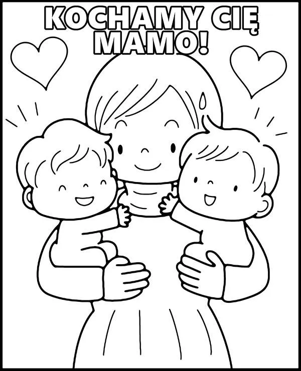 kolorowanka mama dzieci