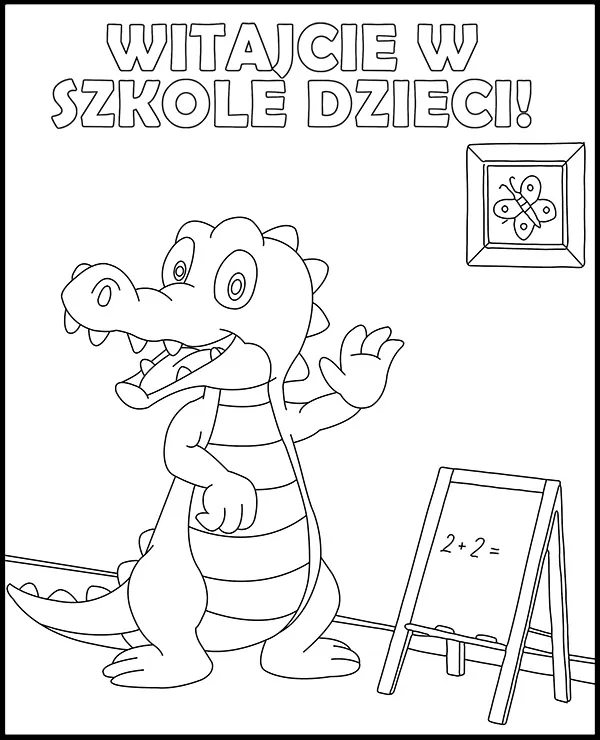 kolorowanka na dzien nauczyciela krokodyl