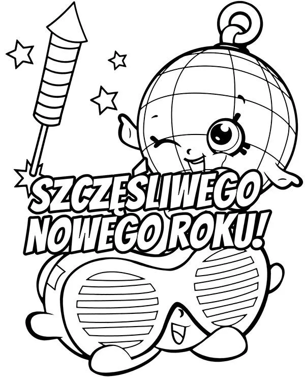 kolorowanka nowy rok shopkins